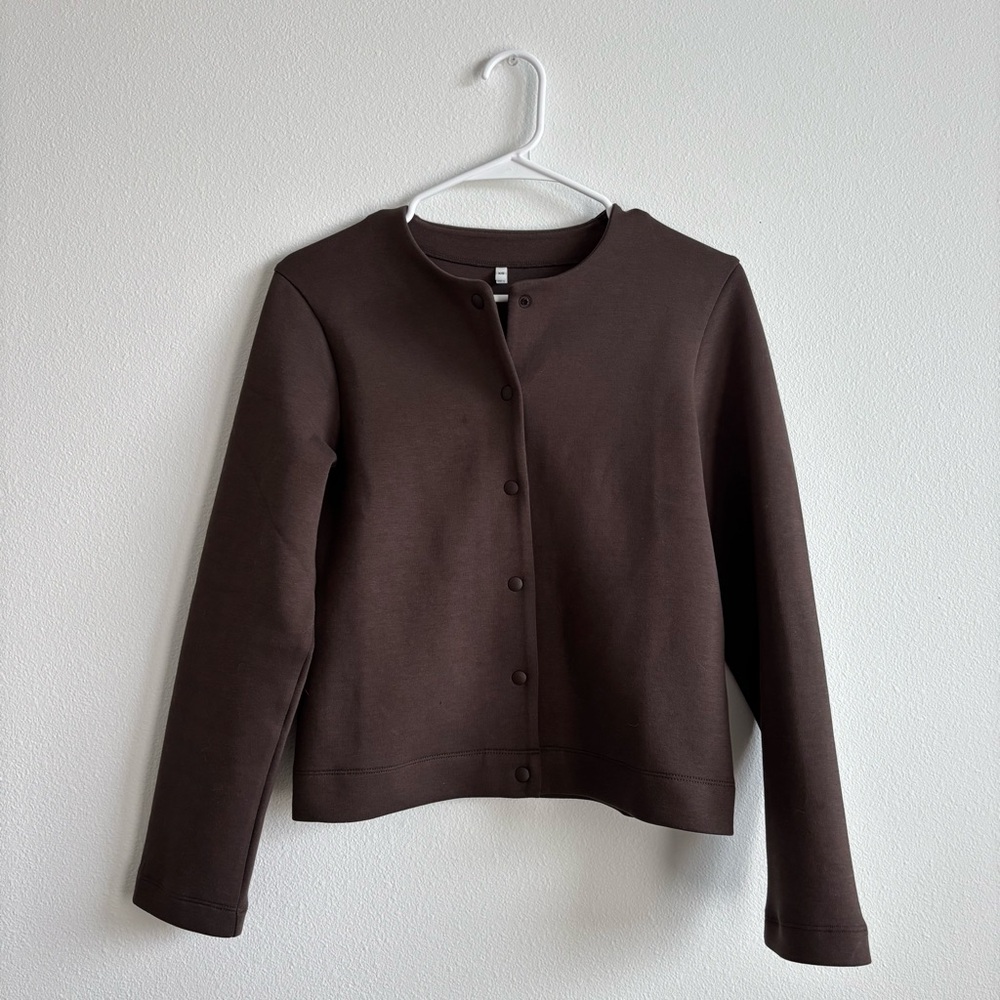 NWOT MUJI Women's Double-knitted Crew neck Cardigan, XS